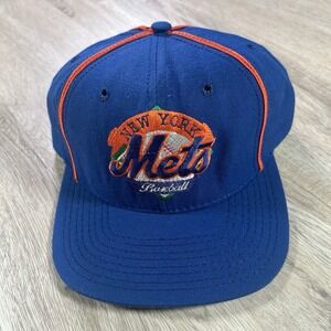 VTG New York Mets Snapback Hat MLB‎ Baseball The Game Wool Blue Cap Made in USA